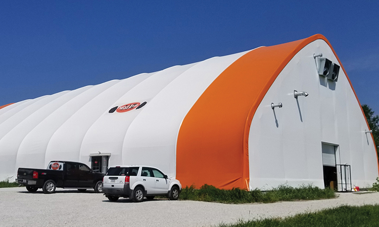 Latest Projects - Fabric building with Orange Accent